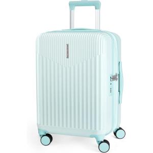 BAGSMART Carry On Luggage 22x14x9 Airline Approved with Spinner Wheels,100% PC Hardside Expandable Luggage with TSA Lock for Trips, 20 Inch Rolling Suitcases for Men Women,Beige(Mint Green)