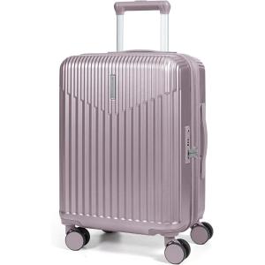 BAGSMART Carry On Luggage 22x14x9 Airline Approved with Spinner Wheels,100% PC Hardside Expandable Luggage with TSA Lock for Trips, 20 Inch Rolling Suitcases for Men Women,Beige(Purple)