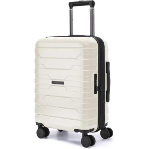 BAGSMART Carry On Luggage 22x14x9 Airline Approved with Spinner Wheels,Lightweight 20 Inch Luggage with TSA Lock,Expandable Hard Shell Carry On Suitcases for Men Women,Dark Blue(White)