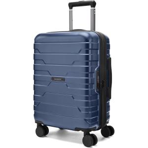 BAGSMART Carry On Luggage 22x14x9 Airline Approved with Spinner Wheels,Lightweight 20 Inch Luggage with TSA Lock,Expandable Hard Shell Carry On Suitcases for Men Women,Dark Blue(Dark Blue)