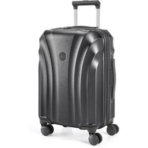 BAGSMART Carry On Luggage 22x14x9 Airline Approved with TSA Lock, Expandable Hard Shell Suitcase with Spinner Wheels, Lightweight 20 Inch Travel Rolling Carry-On Luggage, Light Blue(Black)