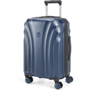 BAGSMART Carry On Luggage 22x14x9 Airline Approved with TSA Lock, Expandable Hard Shell Suitcase with Spinner Wheels, Lightweight 20 Inch Travel Rolling Carry-On Luggage, Light Blue(Dark Blue)