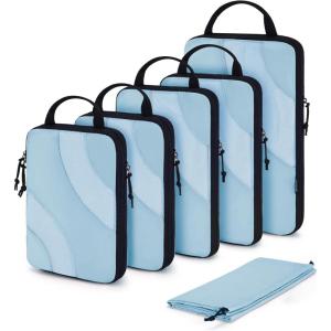 BAGSMART Compression Packing Cubes, 6 Set/4 Set/2 Set Travel Packing Cubes for Carry on Suitcases, Compression Suitcase Organizers Bag Set & Travel Cubes for Luggage, Lightweight Packing Organizers(Pink Pearl)