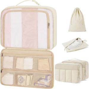 BAGSMART Compression Packing Cubes, Travel Cubes for Packing, 6/5/4 Set Suitcase Organizer Bags Set, Lightweight Packing Organizers(03-White Opal)