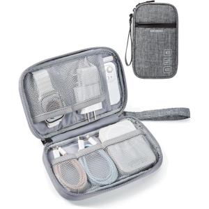 BAGSMART Cord Organizer Travel Cable Organizer Bag Tech Electronic Organizer Travel Case, Travel Essentials for Charger, Cable, Phone, Flash drive, Single Layer – Black(Single Layer Grey)