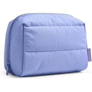 BAGSMART Small Makeup Bag, Travel Cosmetic Bag Make Up Pouch Small Travel Zipper Pouch,Water-resistant Toiletry Bag,Makeup Organizer Bag for Women, Black(02-Lavender)