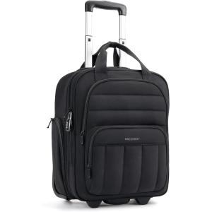 BAGSMART Small Underseat Carry on Luggage with Wheels, 16-inch Under Seat Luggage, Lightweight Travel Luggage Travel Suitcase for Women, Personal Item Bag, Navy Blue(Black)