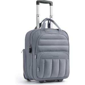 BAGSMART Small Underseat Carry on Luggage with Wheels, 16-inch Under Seat Luggage, Lightweight Travel Luggage Travel Suitcase for Women, Personal Item Bag, Navy Blue(Dark Gray)