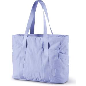 BAGSMART Tote Bag for Women, Tote Bag with Zipper Work Tote with Compartments Nurse Shoulder Hanbag for Travel, Gym(F-purple-small-24l)