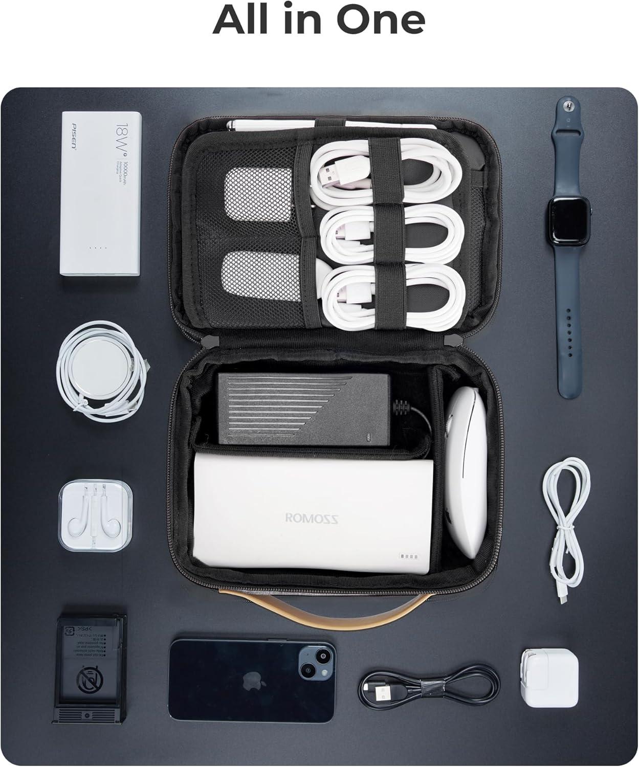 image:imageBAGSMART Electronics Organizer Travel Case Cord Organizer Travel Cable Bag for Tech Accessories Black
