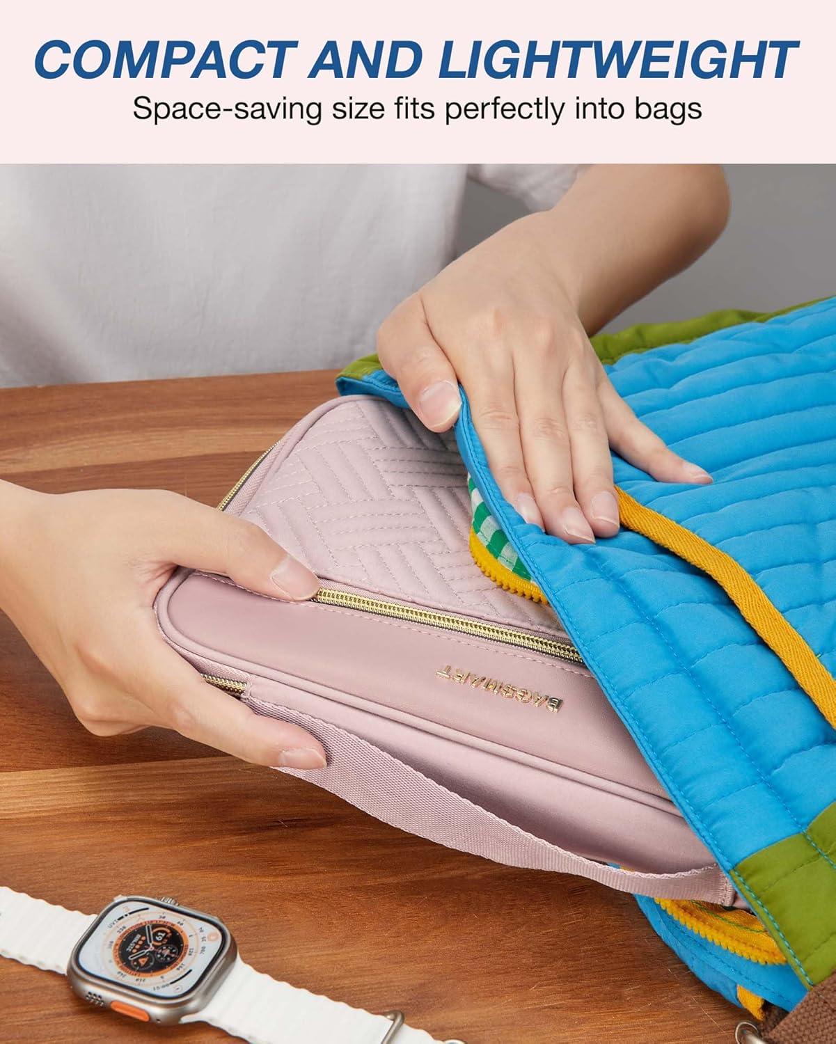 image:imageBAGSMART Electronics Travel Organizer Portable Tech Accessories Cord Storage Case for Charging Cables BlackSingle LayerPink