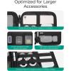 BAGSMART Electronics Travel Organizer Case for 10.2 Inch Tablets, Tech Pouch Essentials for Power Bank, SD Cards, Cord and Cable Storage Bag, Black(Black)
