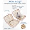 BAGSMART Jewelry Travel Case, Ring Binder Storage Book with Clear Pockets, Zippered Organizer for Necklace, Earrings, Rings, Bracelet, Pink(Pink)