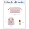 BAGSMART Makeup Bag Travel Makeup Bag, Cute Puffy Make Up Bag, Wide-open Cosmetic Bags for Women, Small Makeup Pouch for Travel Essentials Toiletries Accessories (Black)(A-Black)