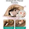BAGSMART Makeup Bag Travel Toiletry Bag, Cute Make Up Bag, Large Capacity Cosmetic Bags for Women, Wide-open Makeup Pouch Travel Essentials Toiletries Accessories Brushes (Pink)(Camel)