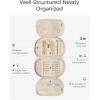 BAGSMART Travel Jewelry Case Jewelry Organizer Storage Roll Rings Necklaces Earrings Bracelets Brooches Watch Large Portable Light Pink(A-Light Pink)