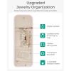 BAGSMART Travel Jewelry Organizer Case, Foldable Jewelry Roll for Necklaces, Earrings, Journey-Rings, Bracelets, Brooches, Portable, Pink(B-Beige)