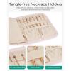 BAGSMART Travel Jewelry Organizer Case, Foldable Jewelry Roll for Necklaces, Earrings, Journey-Rings, Bracelets, Brooches, Portable, Pink(B-Camel)