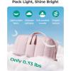 BAGSMART Travel Makeup Bag for Women, Portable Water-resistant Cosmetic Case, Puffy Padded Make Up Organizer Pouch, Open Flat Toiletry Bag for Toiletries, Brushes, Purple(05-Dark Pink)