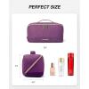 BAGSMART Travel Makeup Bag for Women, Portable Water-resistant Cosmetic Case, Puffy Padded Make Up Organizer Pouch, Open Flat Toiletry Bag for Toiletries, Brushes, Purple(12-Purple)