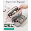BAGSMART Travel Toiletry Bag for Women, Wide-open Makeup Bag Organizer, Puffy Make Up Case, Large Capacity Cosmetic Organizer for Women for Travel Essentials Toiletries Accessories Bottles(Black)(Black)