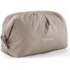 BAGSMART Makeup Bag Travel Toiletry Bag, Cute Make Up Bag, Large Capacity Cosmetic Bags for Women, Wide-open Makeup Pouch Travel Essentials Toiletries Accessories Brushes (Pink)(Camel)
