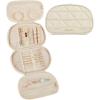 BAGSMART Travel Jewelry Case Jewelry Organizer Storage Roll Rings Necklaces Earrings Bracelets Brooches Watch Large Portable Light Pink(A-Beige)