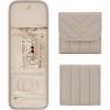 BAGSMART Travel Jewelry Organizer Case, Foldable Jewelry Roll for Necklaces, Earrings, Journey-Rings, Bracelets, Brooches, Portable, Pink(B-Camel)