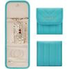 BAGSMART Travel Jewelry Organizer Case, Foldable Jewelry Roll for Necklaces, Earrings, Journey-Rings, Bracelets, Brooches, Portable, Pink(B-Green)