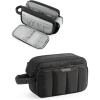 BAGSMART Travel Toiletry Bag for Women, Wide-open Makeup Bag Organizer, Puffy Make Up Case, Large Capacity Cosmetic Organizer for Women for Travel Essentials Toiletries Accessories Bottles(Black)(Black)
