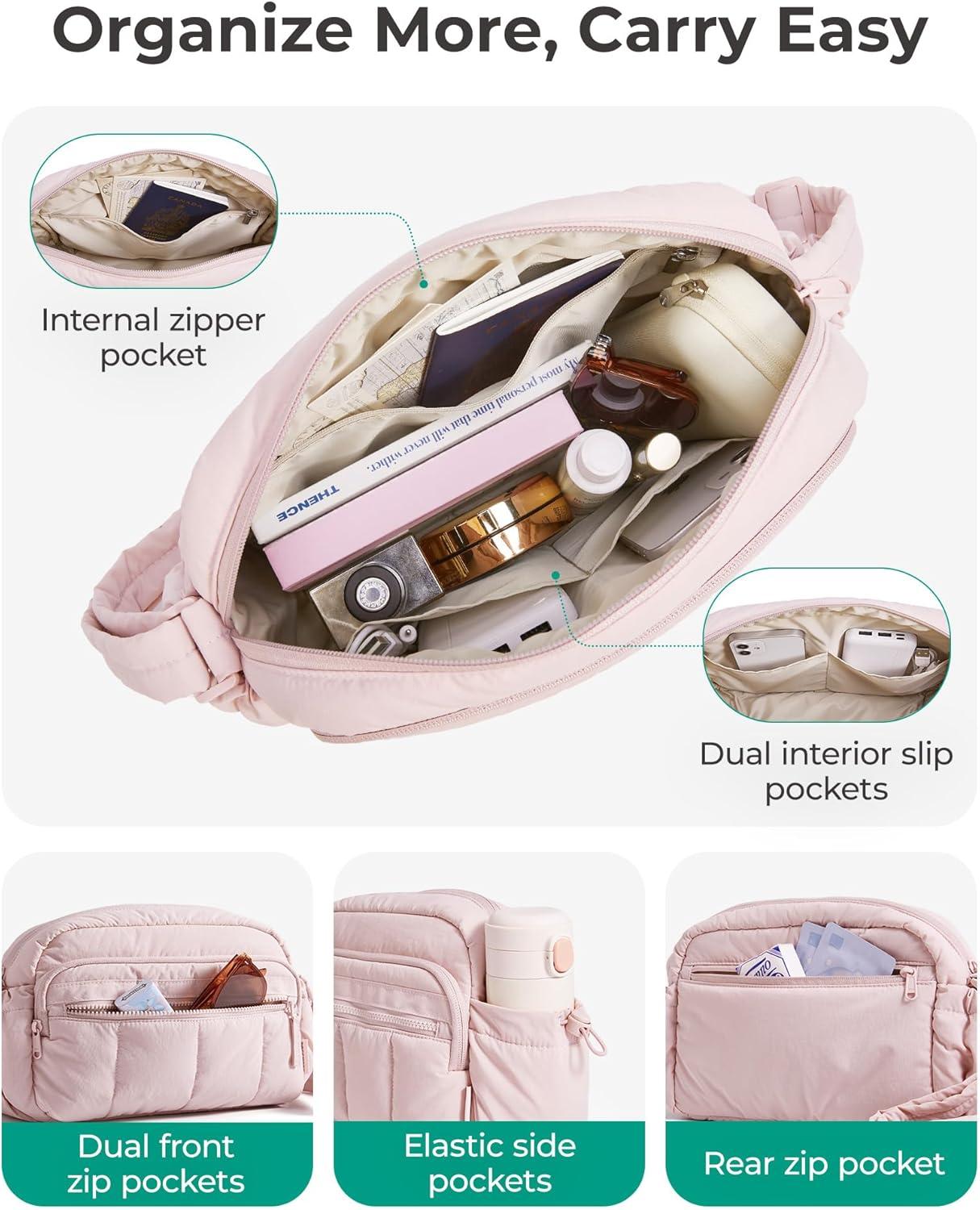 image:imageBAGSMART Anti Theft Crossbody Bags for Women Travel Purse Medium Quilted Puffy cross body bag Handbags Shoulder Purses BlackmediumBlack1