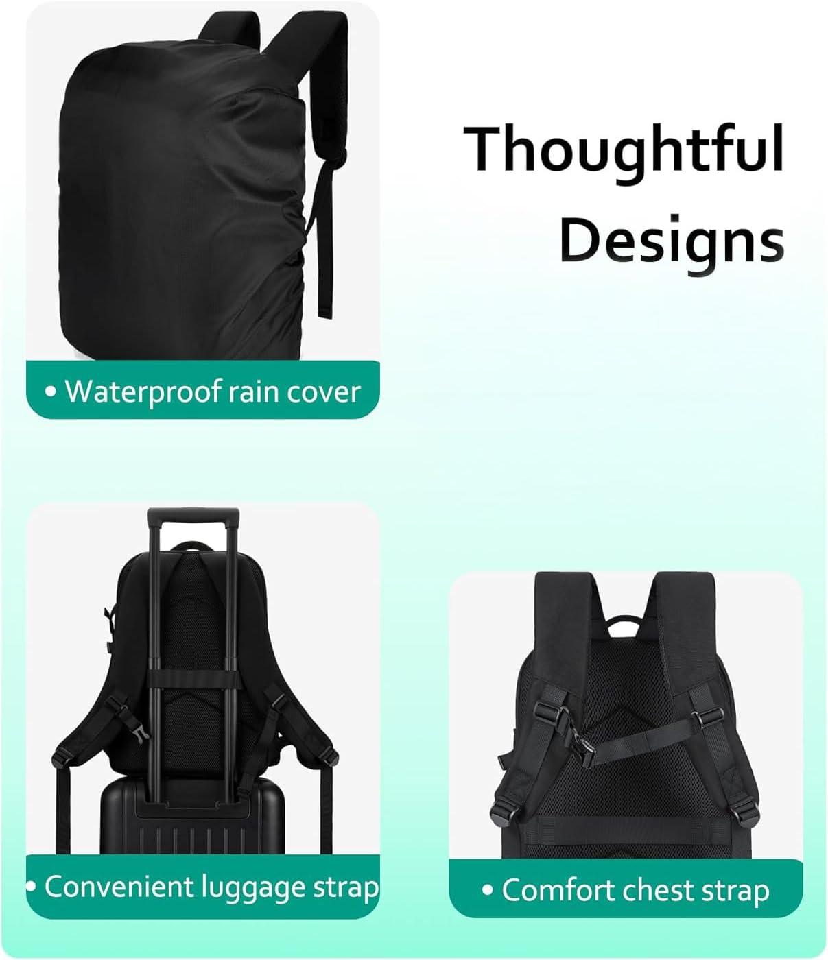 image:imageBAGSMART Camera Bag DSLR SLR Camera Backpack Fits up to 156 Laptop Camera Case for Photographers with Waterproof Rain Cover Tripod Holder BlackBlack