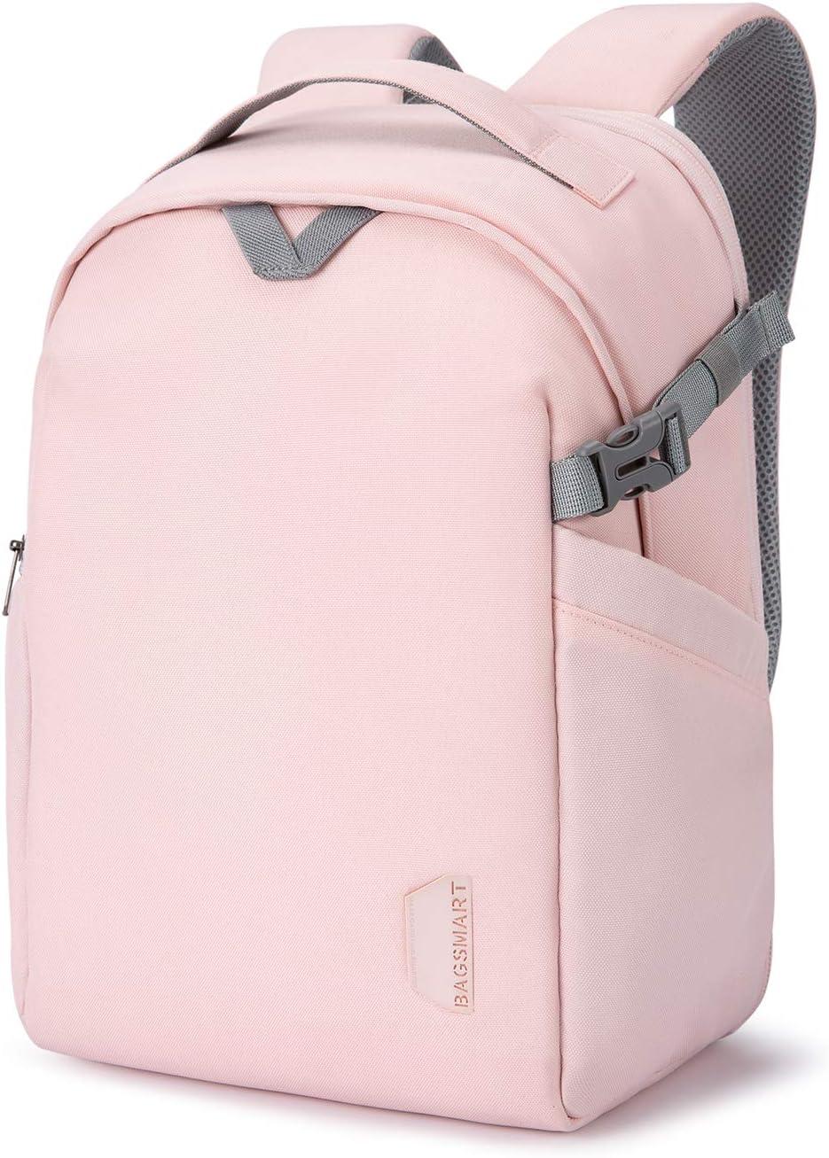 image:imageBAGSMART Camera Bag DSLR SLR Camera Backpack Fits up to 156 Laptop Camera Case for Photographers with Waterproof Rain Cover Tripod Holder BlackPink