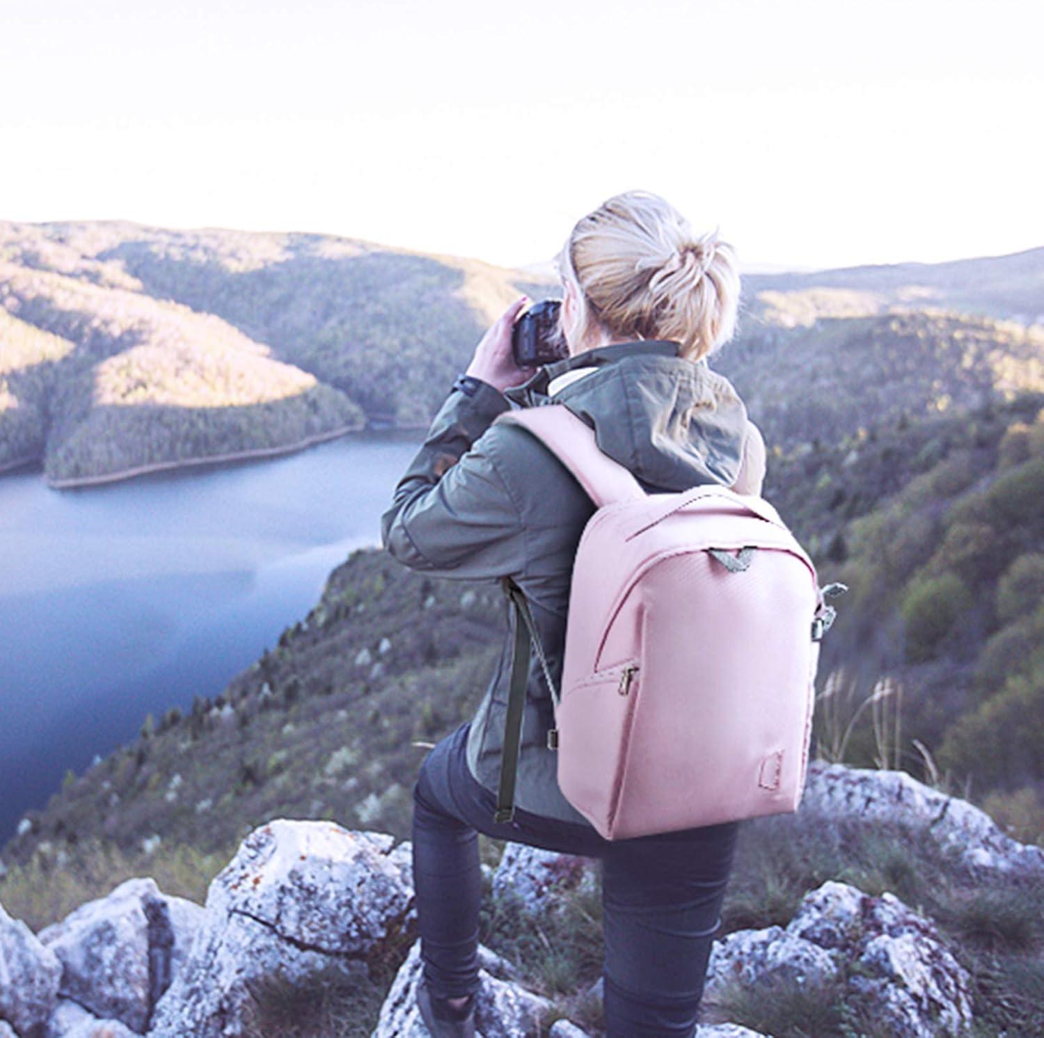 image:imageBAGSMART Camera Bag DSLR SLR Camera Backpack Fits up to 156 Laptop Camera Case for Photographers with Waterproof Rain Cover Tripod Holder BlackPink