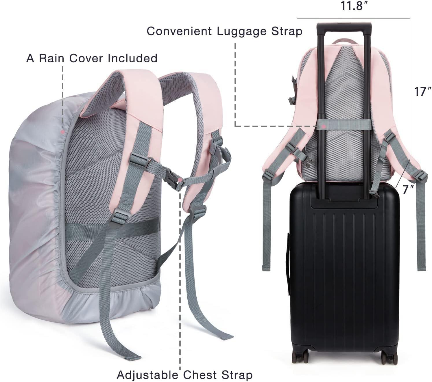 image:imageBAGSMART Camera Bag DSLR SLR Camera Backpack Fits up to 156 Laptop Camera Case for Photographers with Waterproof Rain Cover Tripod Holder BlackPink