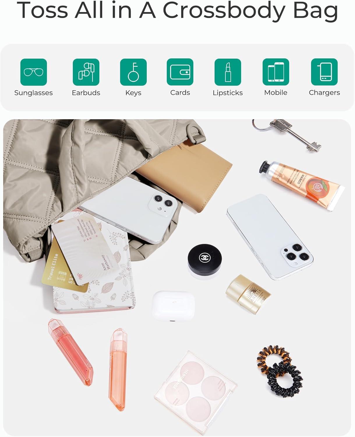 image:imageBAGSMART Crossbody Bags for Women Small Crossbody Bag Cross Body Purse Mini Tote Travel Purse Shoulder Handbags WalletLight Tan