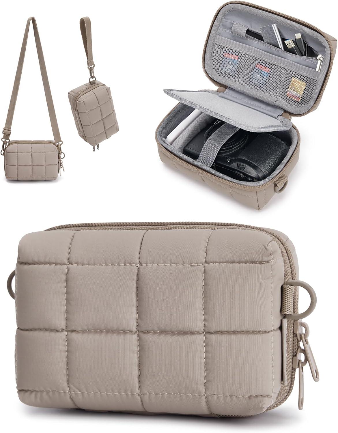 image:imageBAGSMART Digital Camera Case Protective amp Lightweight Camera Case with 2 Carrying Ways Waterproof amp Shockproof Small Camera Bag for Canon PowerShot G7X Mark IIIIISony DSCW800DSCW830 BeigeCamel