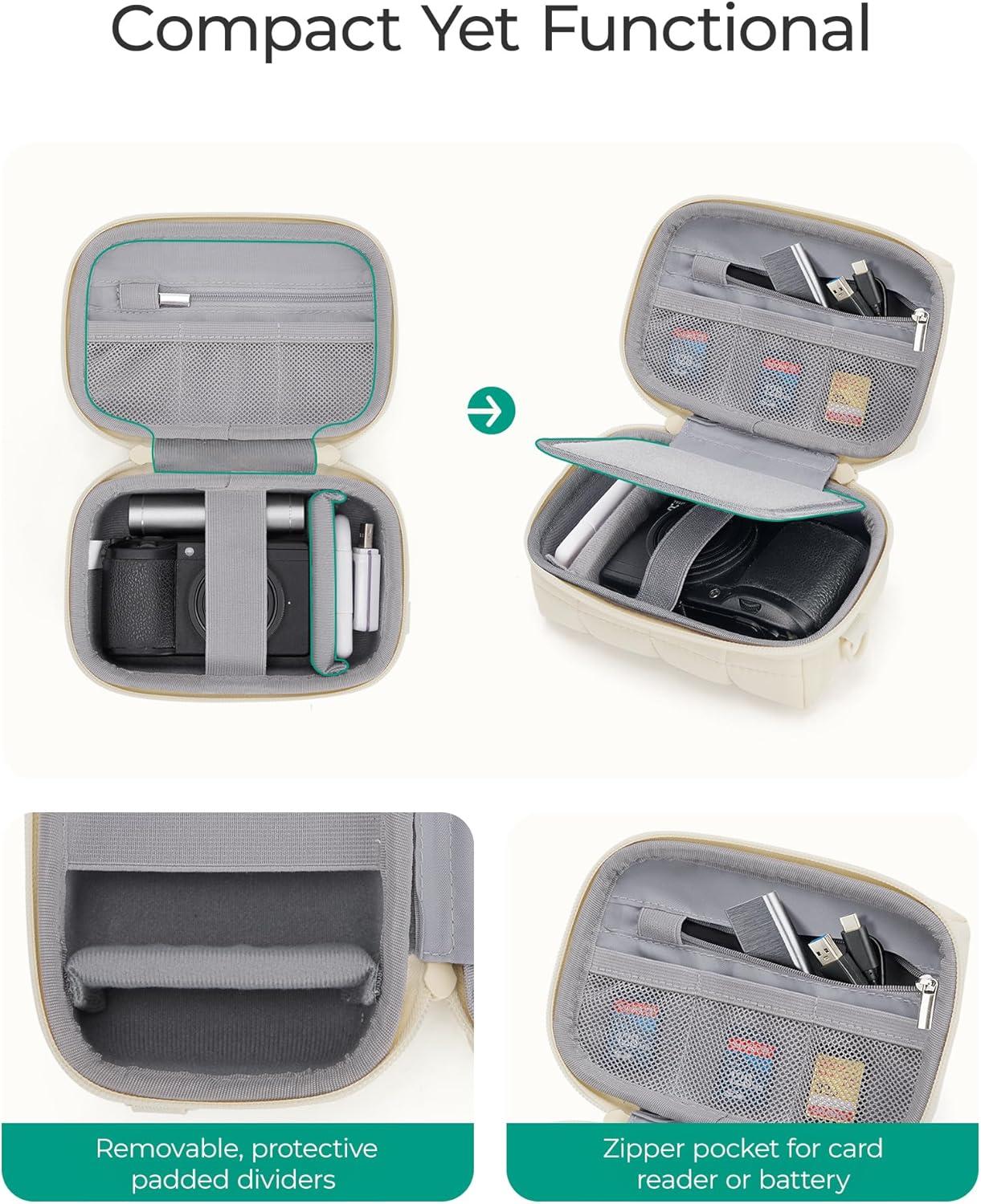 image:imageBAGSMART Digital Camera Case Protective amp Lightweight Camera Case with 2 Carrying Ways Waterproof amp Shockproof Small Camera Bag for Canon PowerShot G7X Mark IIIIISony DSCW800DSCW830 BeigeCamel