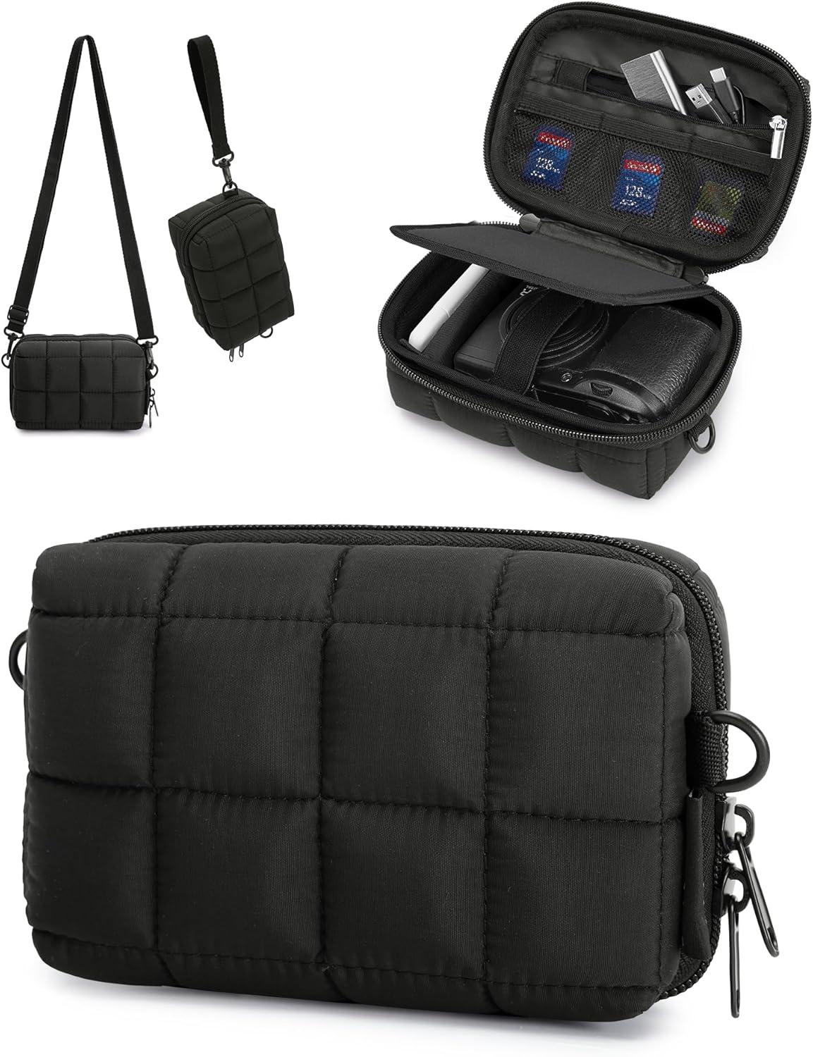 image:imageBAGSMART Digital Camera Case Protective amp Lightweight Camera Case with 2 Carrying Ways Waterproof amp Shockproof Small Camera Bag for Canon PowerShot G7X Mark IIIIISony DSCW800DSCW830 BeigeBlack