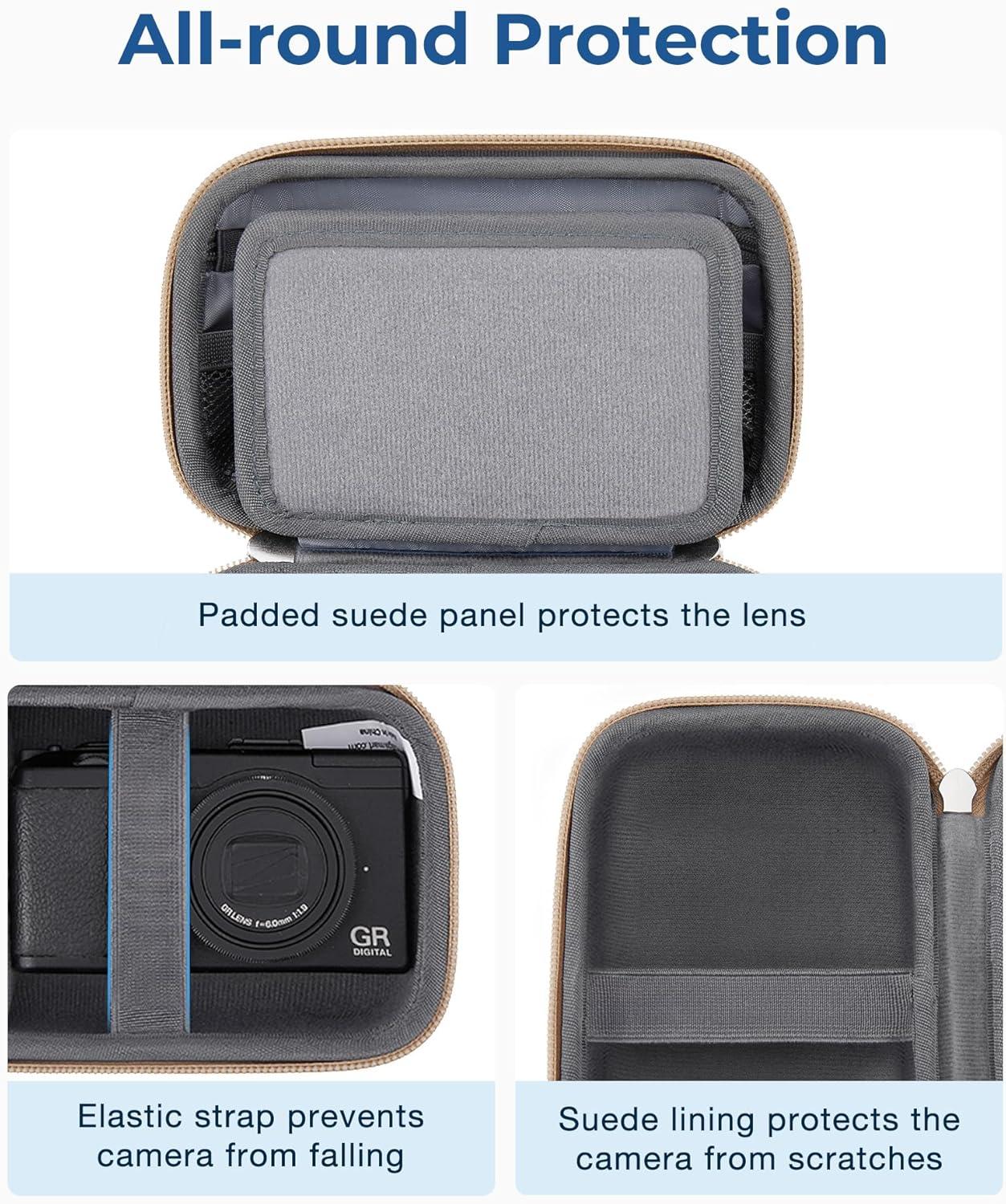 image:imageBAGSMART Digital Camera Case Protective amp Lightweight Camera Case with 2 Carrying Ways Waterproof amp Shockproof Small Camera Bag for Canon PowerShot G7X Mark IIIIISony DSCW800DSCW830 BeigeCamel