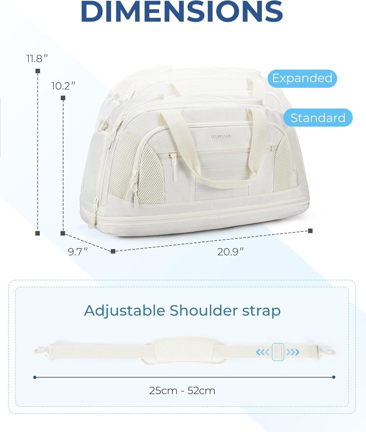 image:imageBAGSMART Gym Bag for Men Women Expandable Sports Duffel Bag Lightweight Workout Bag with Shoe Compartment amp Wet Pocket Water Resistant Weekend Overnight Bag for Travel Gym Beige