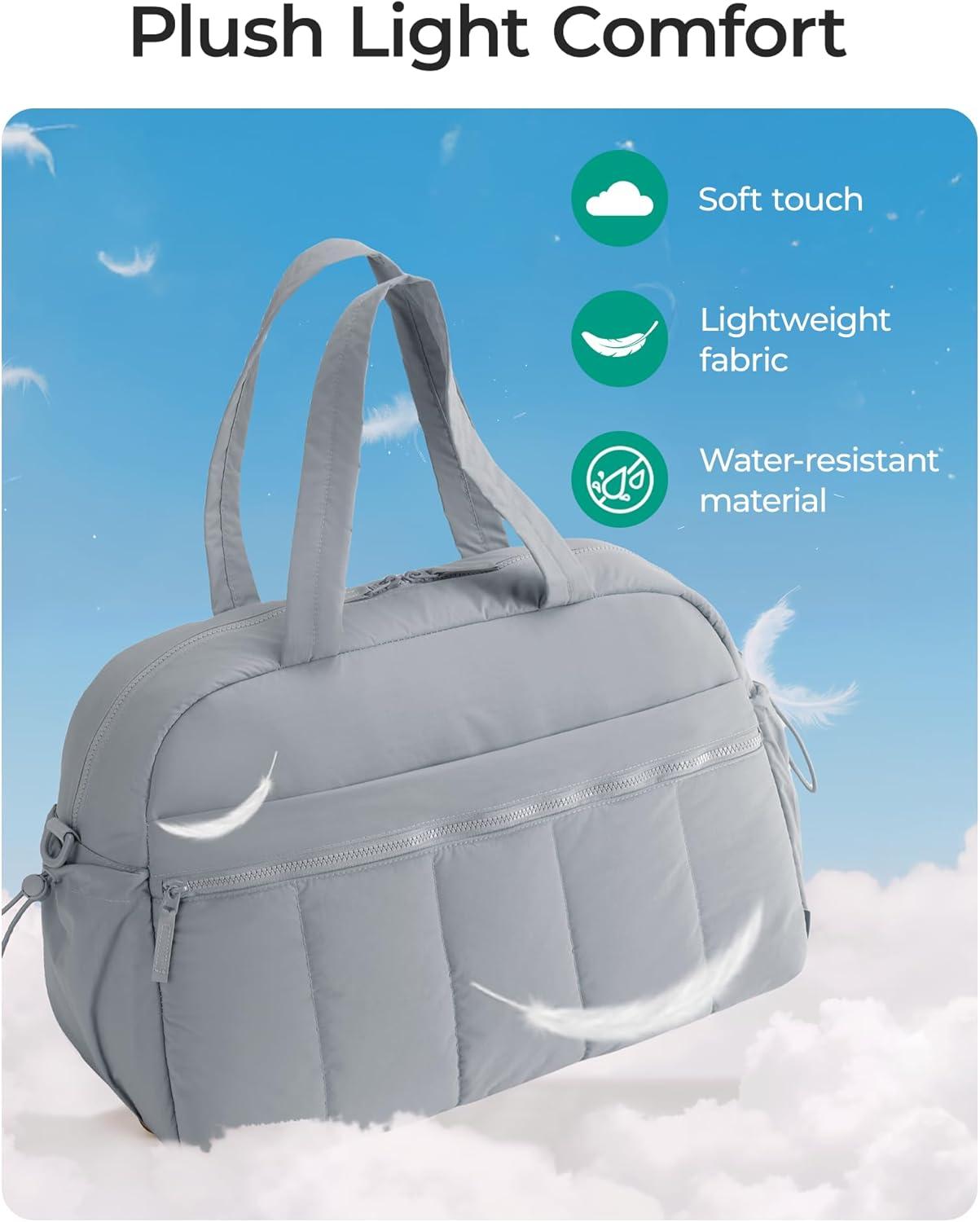 image:imageBAGSMART Gym Bag for Women Duffle Bag for Travel with Wet Pocket Lightweight Carry on Weekender Duffel Water ResistantLight Gray
