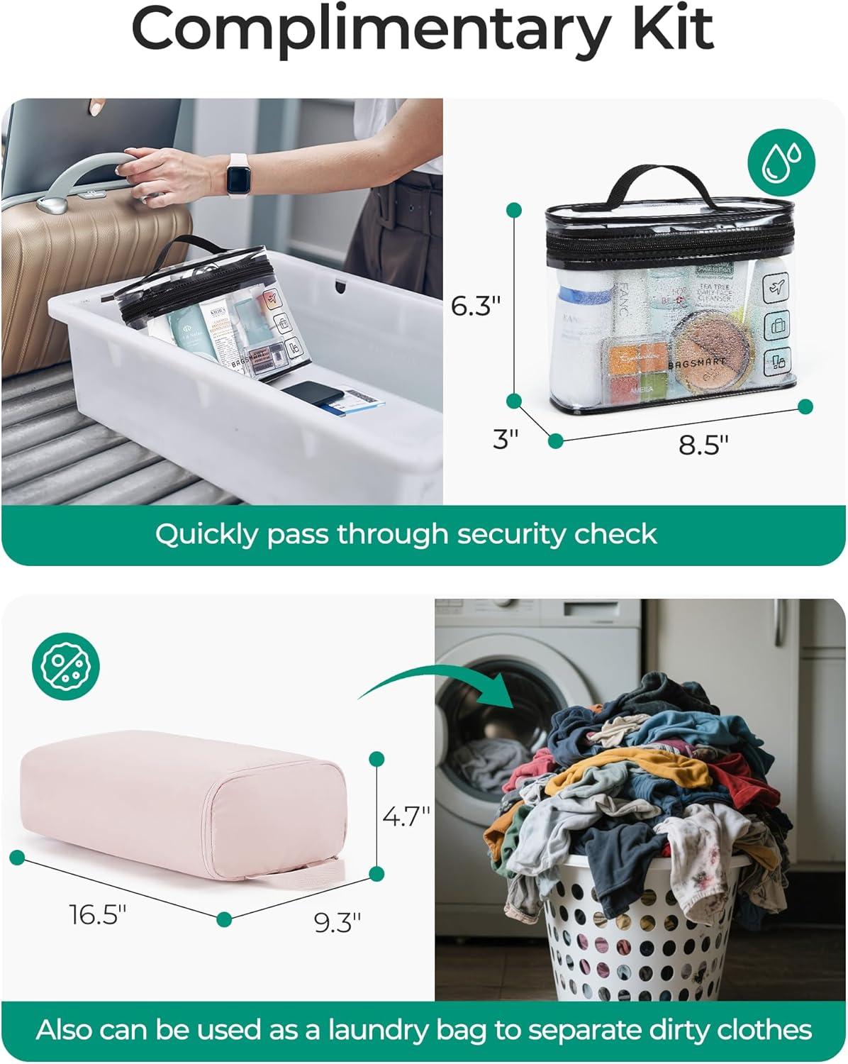 image:imageBAGSMART Gym Bag for Women Duffle Bag for Travel with Wet Pocket Lightweight Carry on Weekender Duffel Water ResistantPink