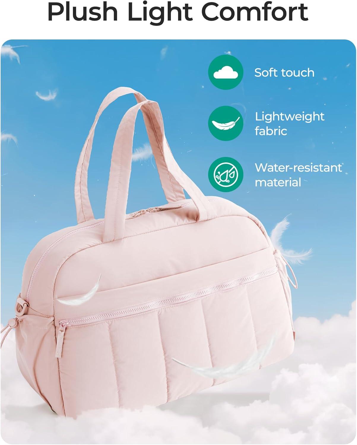 image:imageBAGSMART Gym Bag for Women Duffle Bag for Travel with Wet Pocket Lightweight Carry on Weekender Duffel Water ResistantPink