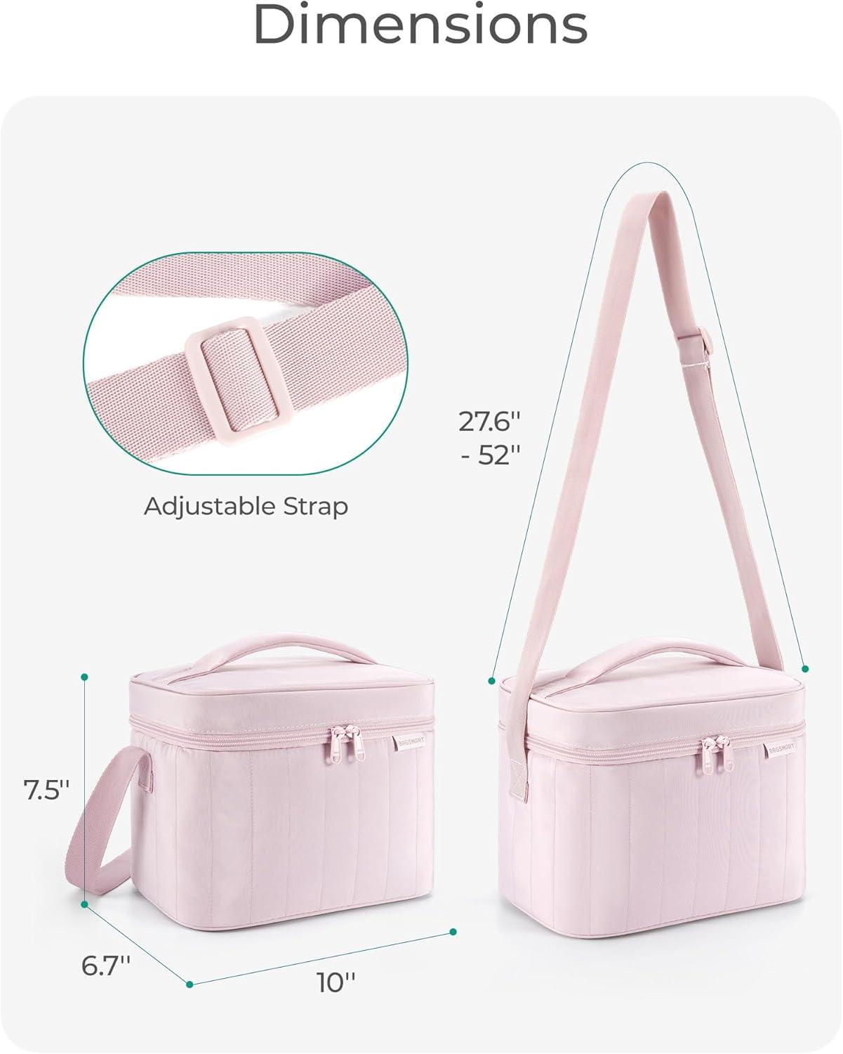 image:imageBAGSMART Lunch Box for Women Insulated Lunch Bag Cute Puffer Lunch Tote Bags Lightweight Quilted Reusable Cooler for Work School Picnic or Travel Dusky PinkPink