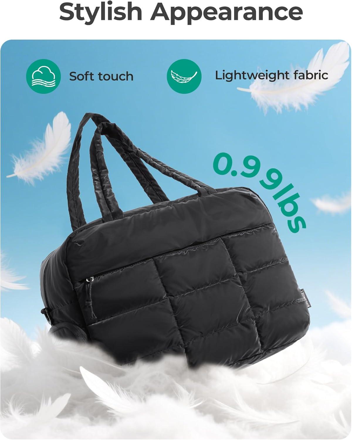 image:imageBAGSMART Small Gym Bag for Women 23L Carry on Travel Duffle Waterresistant Dance Bag with Shoe Compartment BlackBlack