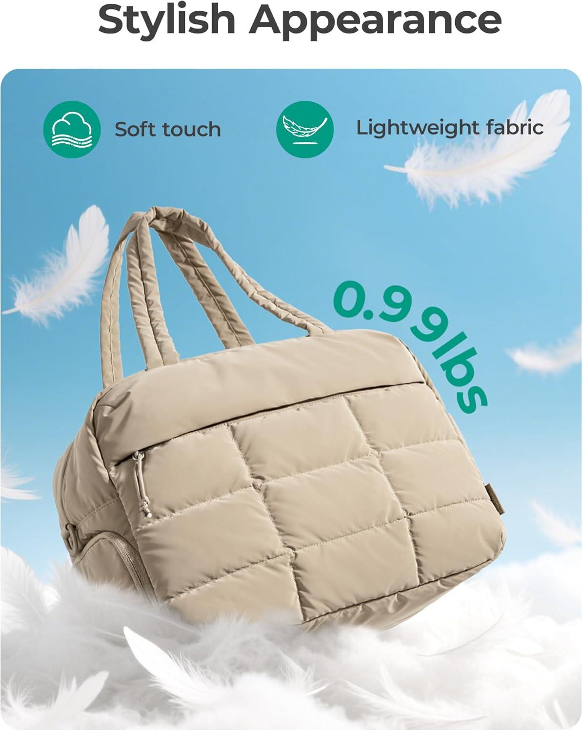 image:imageBAGSMART Small Gym Bag for Women 23L Carry on Travel Duffle Waterresistant Dance Bag with Shoe Compartment BlackDesert