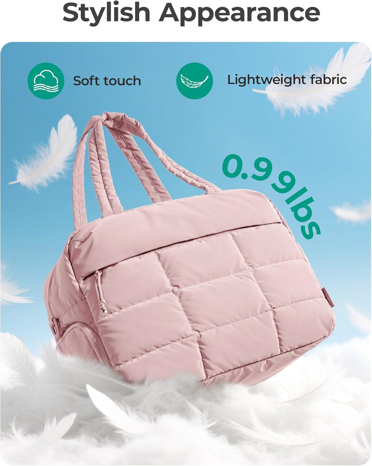 image:imageBAGSMART Small Gym Bag for Women 23L Carry on Travel Duffle Waterresistant Dance Bag with Shoe Compartment BlackLight Pink