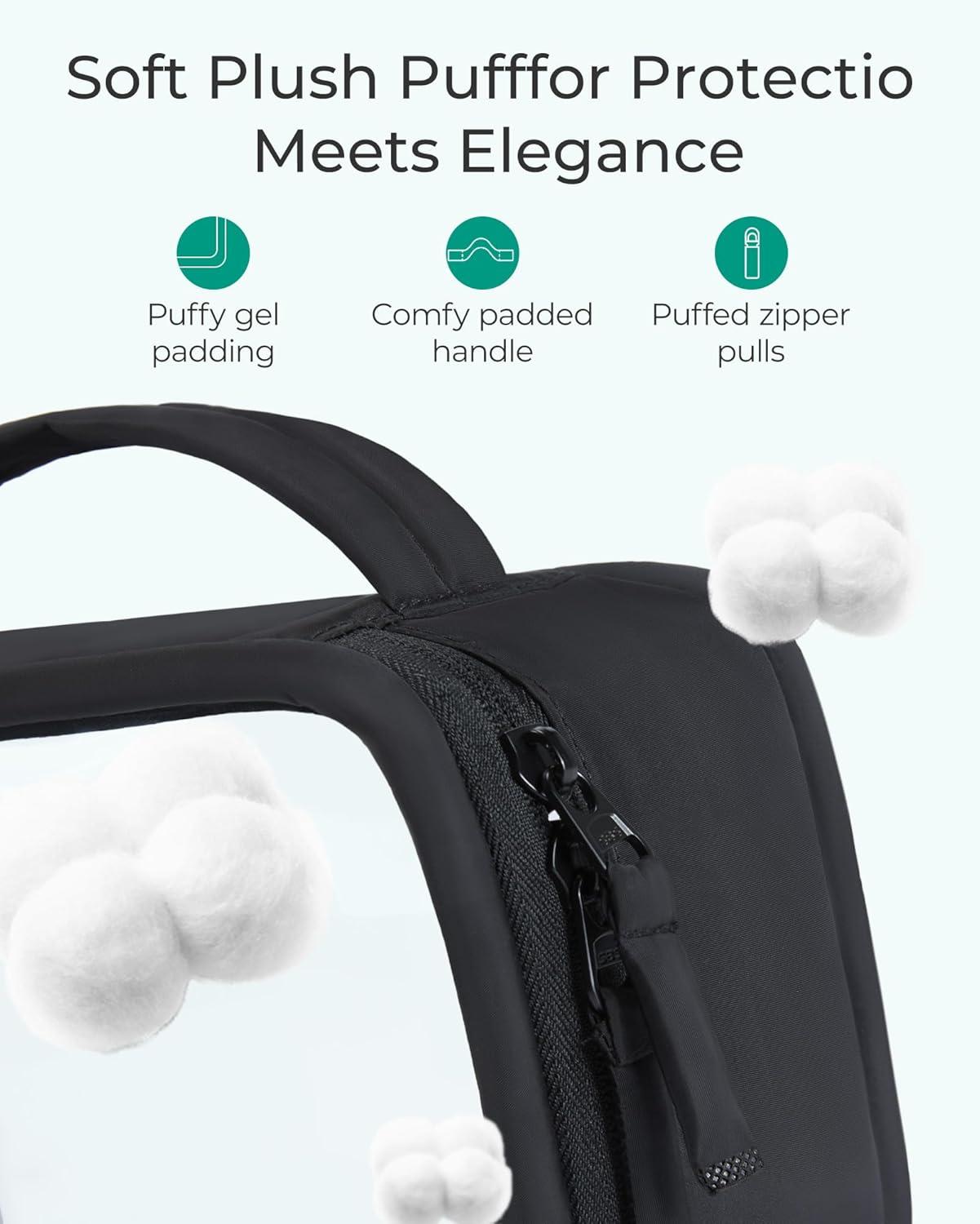 image:imageBAGSMART TSAApproved Toiletry Bag Large Opening Clear Makeup Bag with Handle Quart Sized Travel Toiletry Bag CarryOn Airline Compliant for Men and Women BlackBlack