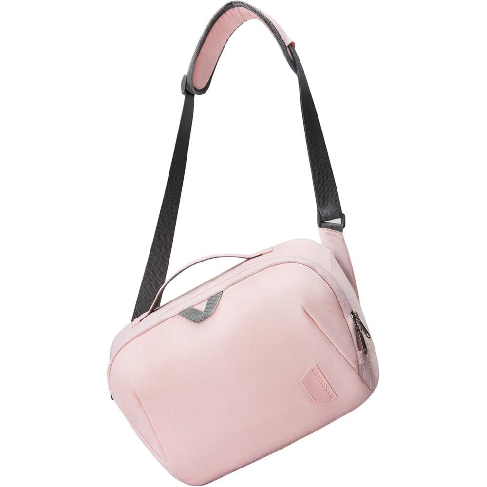image:imageBAGSMART DSLR Camera Bag Waterproof Crossbody Camera Case with Padded Shoulder Strap AntiTheft Bag Pink01Pink